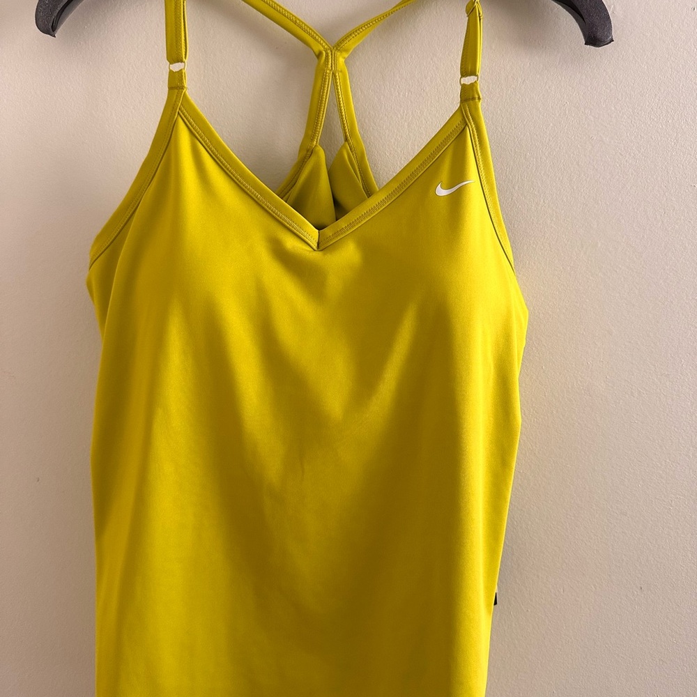 Nike Yellow Fitted Backless Tank Top